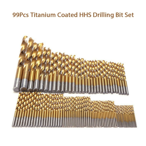 99Pcs Piece Set Titanium Coated HSS Drill Bit and Case Wood Metal Kit 1.5-10mm 99Pcs Piece Set Titanium Coated HSS Drill Bit and Case Wood Metal Kit 1.5-10mm